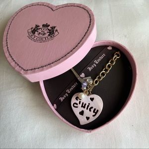 Juicy Couture pink heart necklace